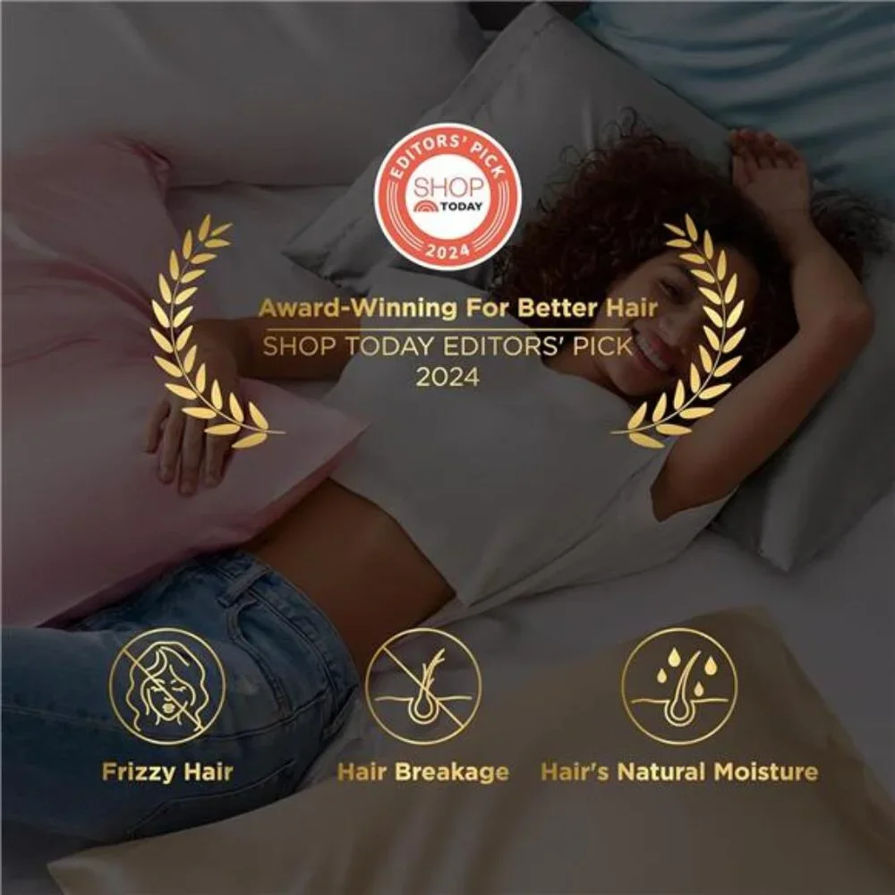 2 Pack Gray Satin Silk Pillowcases‎ for Sleeping Pillowcase Queen Size 20x30